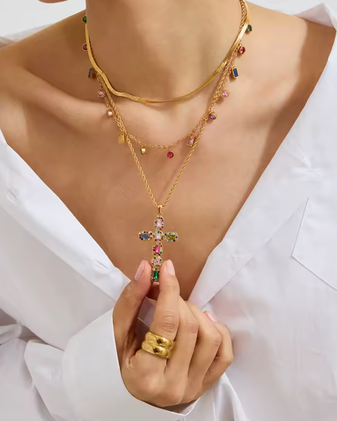 Celestial Cross Waterproof Necklace