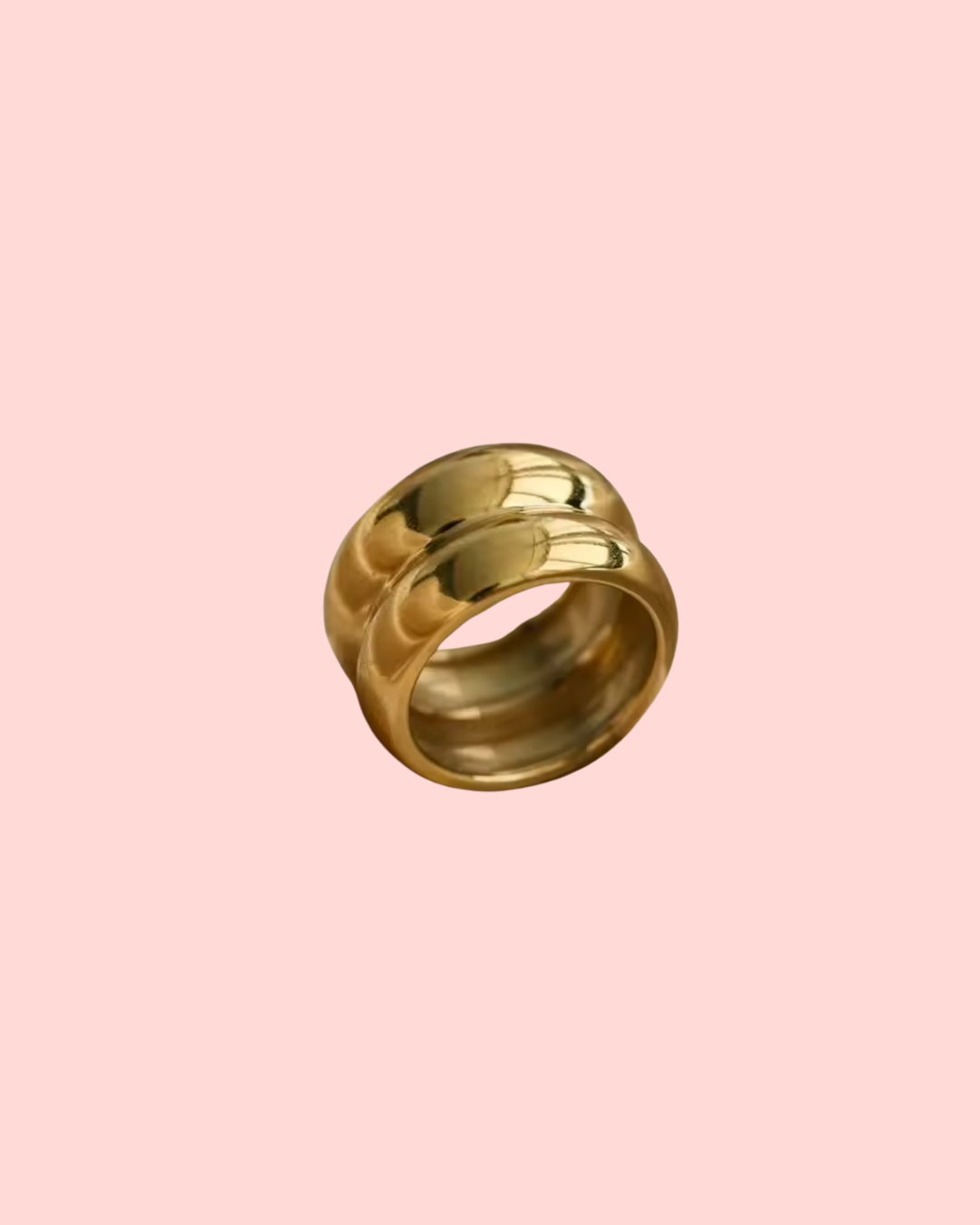 waterproof chunky gold band ring – Double Life Ring