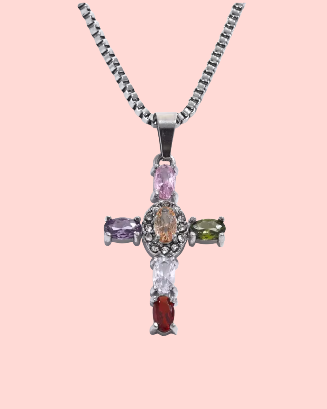 Kaleidoscope Cross Waterproof Necklace